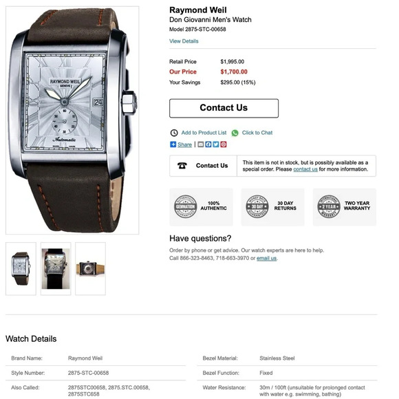 [Vintage & Rare] Raymond Weil "Don Giovanni" Collection - Sapphire Watch - Picture 10 of 11